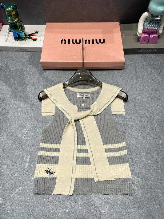 Navy knitted vest