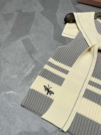 Navy knitted vest