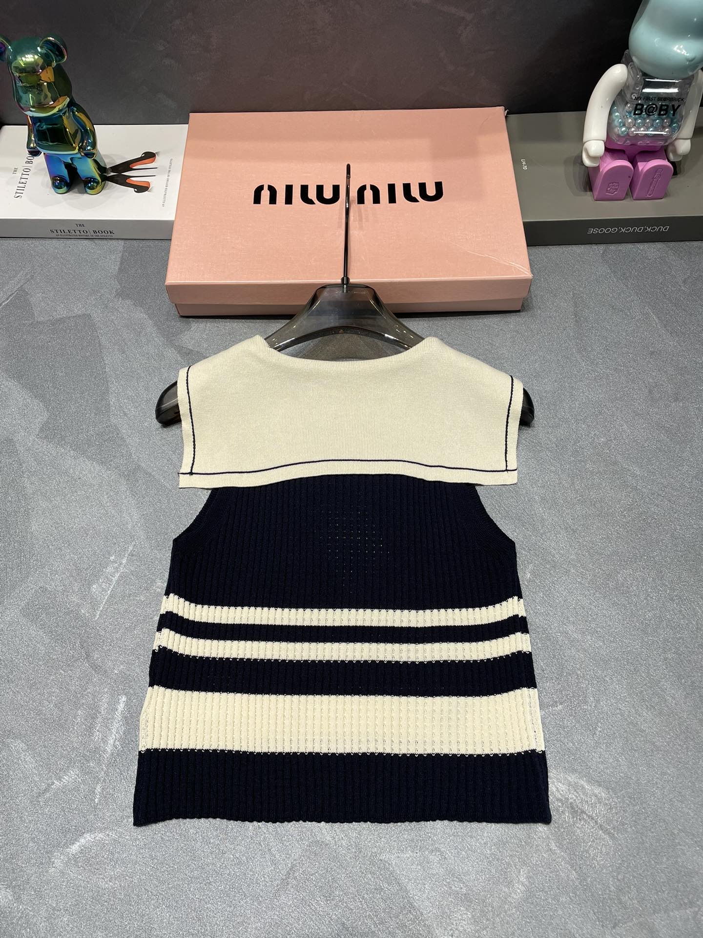 Navy knitted vest